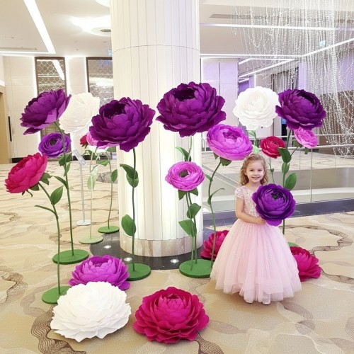 Аренда ростовых цветов из бумаги "Пионы фиолетовые"